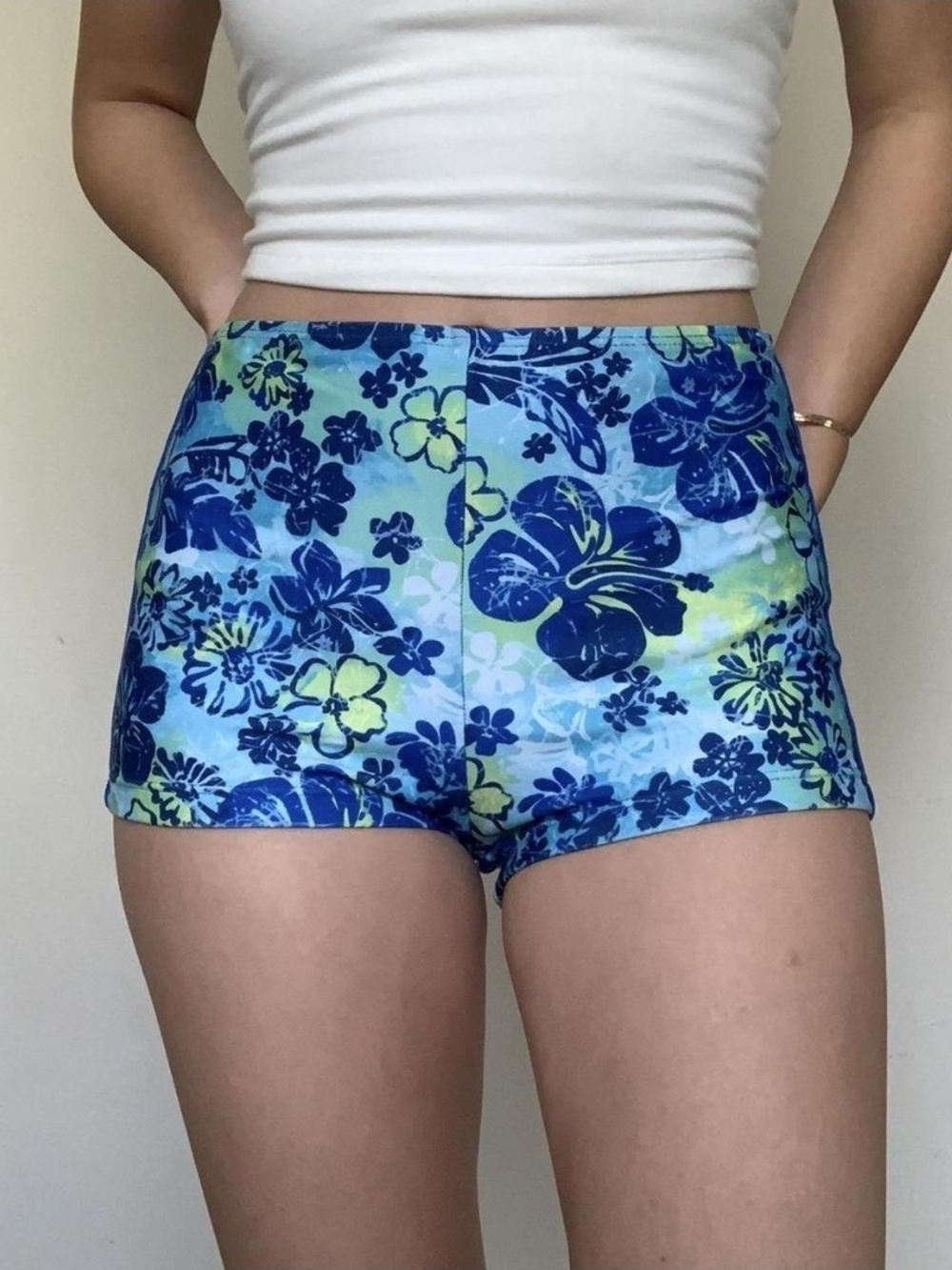 Catalina Vtg Ocean Gear Swim Board Short Sz S Floral Tropical Hawaiian Retro Y2K